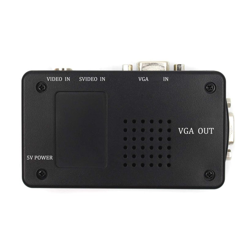HDSUNWSTD PC Laptop Composite Video TV RCA Composite S-Video AV in to PC VGA LCD Out Converter Adapter Switch Box Black - Image 4